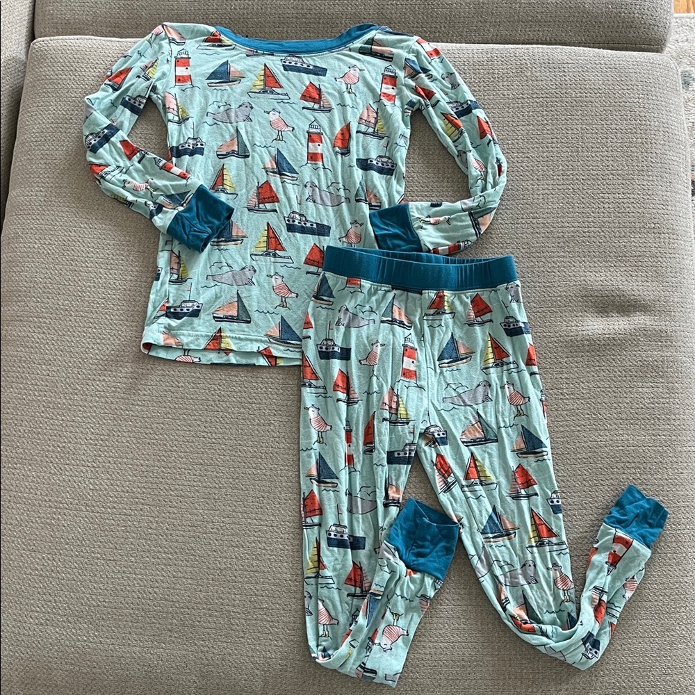 Little Sleepies Set Sail Sailboat Bamboo Pajama Set 3t